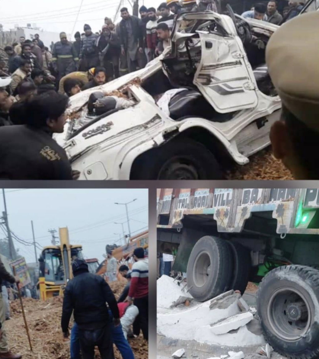 रामपुर में दर्दनाक सड़क हादसा, प्रशासनिक बोलेरो और ट्रक की टक्कर में ड्राइवर की मौके पर मौत