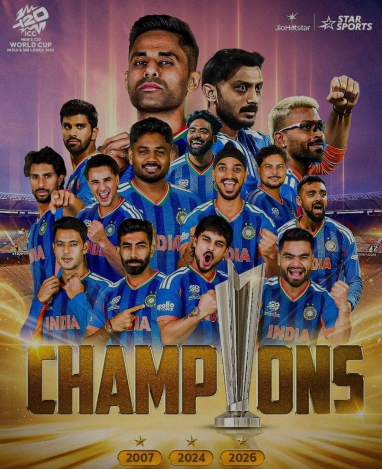 T20 वर्ल्ड कप 2026 फाइनल: भारत बना विश्व विजेता, न्यूजीलैंड को 96 रनों से हराया