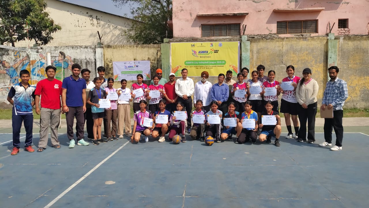 खेलो इंडिया अस्मिता सिटी वॉलीबॉल लीग 2025-26 का भव्य समापन, टनकपुर स्टेडियम ने जीता खिताब, फाइनल में सिटी कॉन्वेंट खटीमा को हराया।